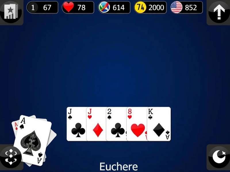 यूकर कार्ड गेम का गेमप्ले स्क्रीनशॉट, चार खिलाड़ी ऑनलाइन खेल रहे हैं