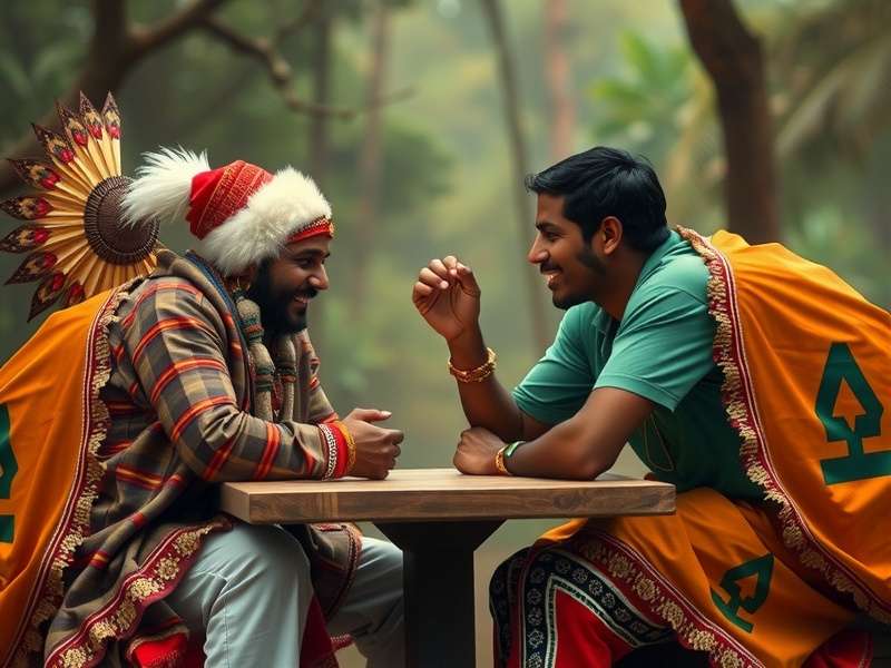 2 खिलाड़ी यूकर गेम का दृश्य - कार्ड टेबल पर रणनीतिक व्यवस्था