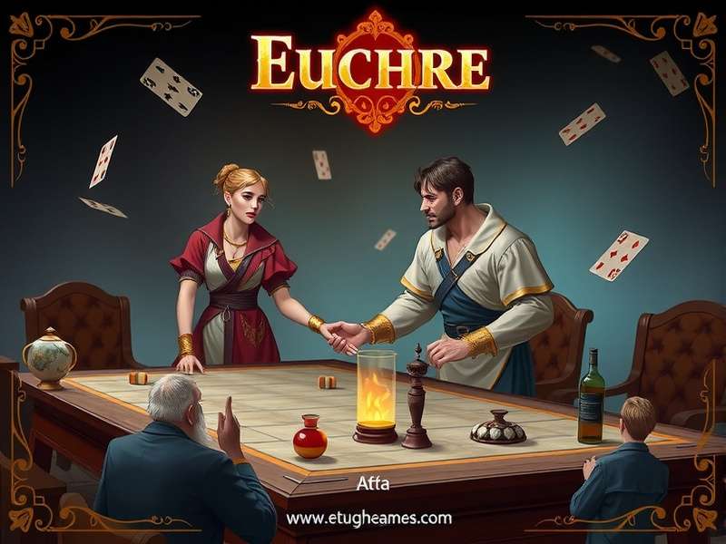 Euchre card game being played in India with traditional cards