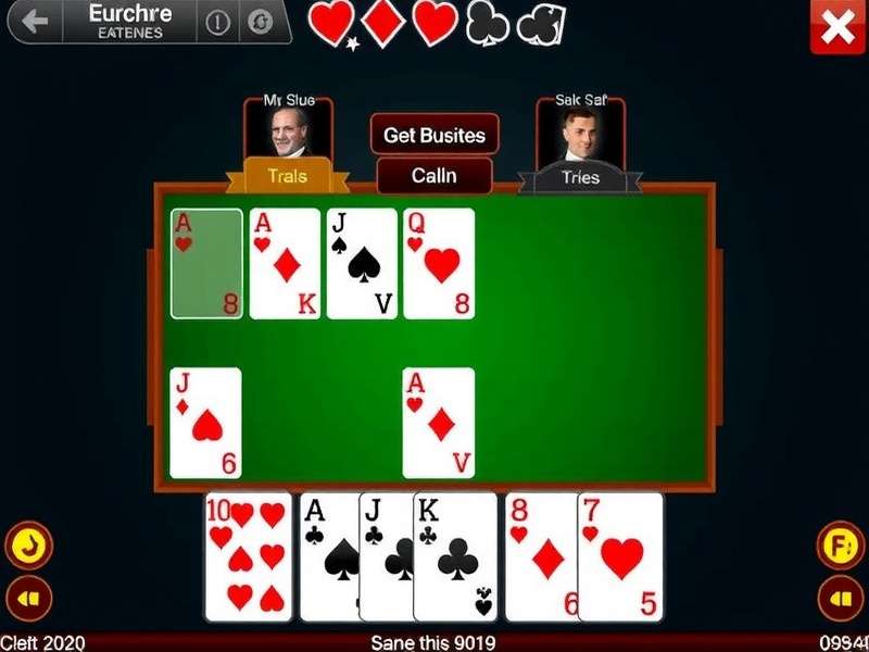 Euchre card game being played on a laptop and mobile screen