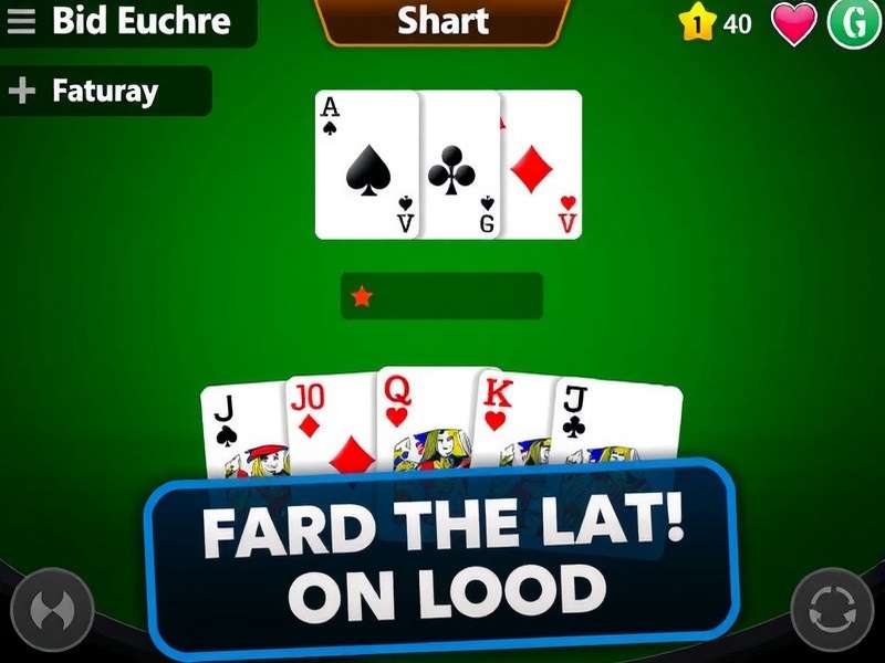 Bid Euchre cards laid out on a table with strategic diagrams