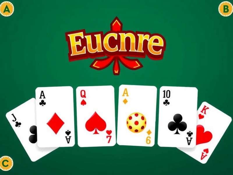 Euchre card game being played by Indian players around a table with trump cards and bidding chips